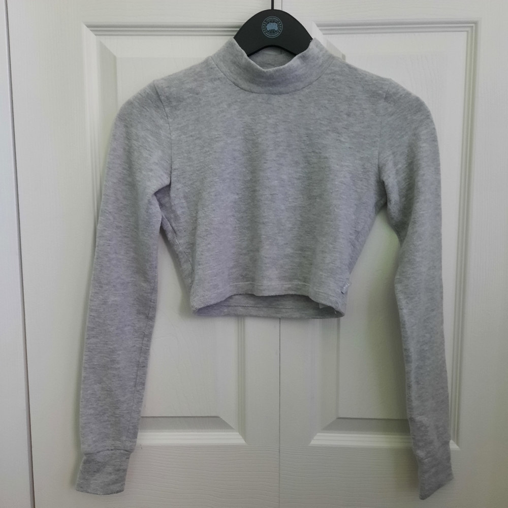Aritzia grey cropped sweater
